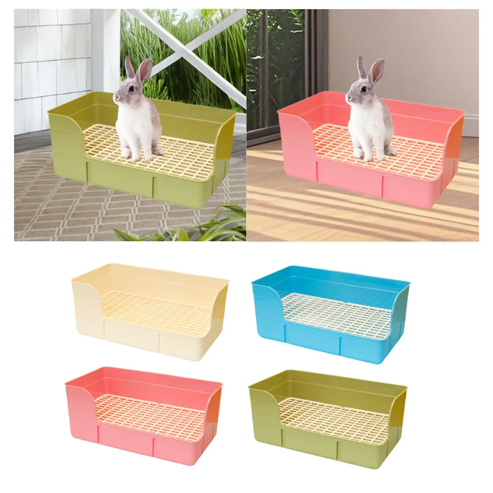Pet Rabbit Litter Box Animal Bathroom Supplies Rabbit Urinal Tray Pet Toilet for Hamster Rats Ferrets Chinchillas Small Animals