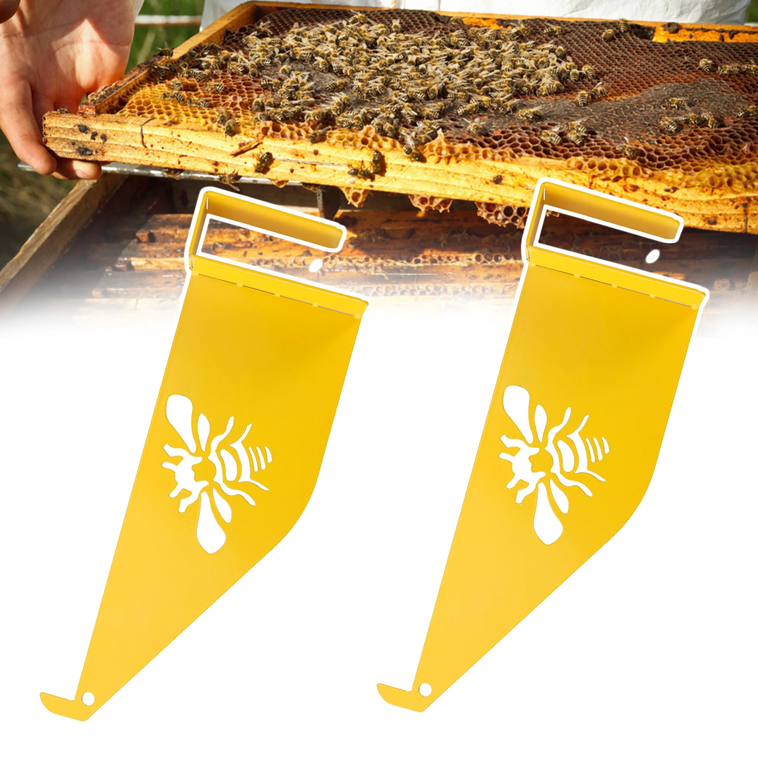 2Pcs Beehive Inspection Bee Hive Frame Bracket Beekeeping Box Stand Metal Grip for Beekeeper Honeycomb Movable-comb Hive Holder