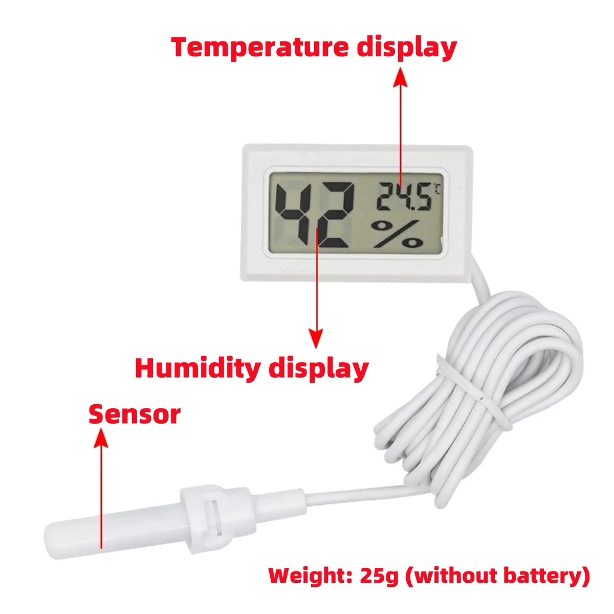 1 set Beekeeping Beehive LCD Digital Display Hygrothermograph Electronic Embedded Temperature & Humidity Meter Gauge Instruments - Image 3