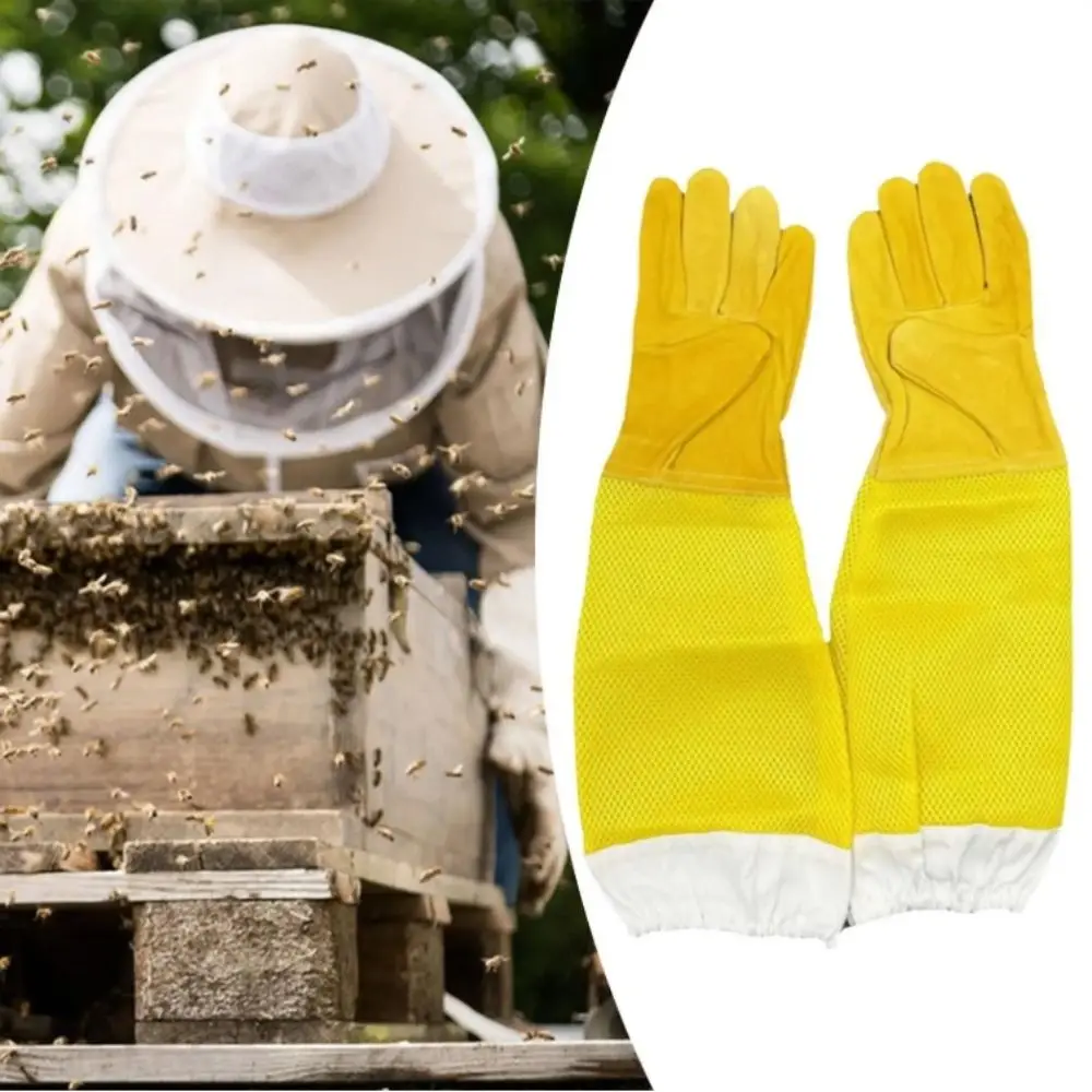 Beekeeper Gloves Protective Sleeves Ventilated Professional Anti Bee for Apiculture Beekeeper Prevent Beehive tools