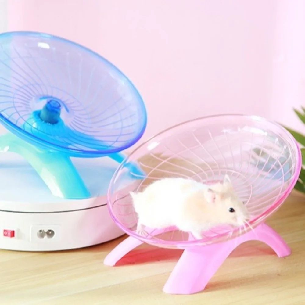 Transparent Hamster Flying Wheel Steel Axle Plastic Exercise Squirrel Wheel Quiet Operation Stable Base Hamster Running Wheel - Image 4