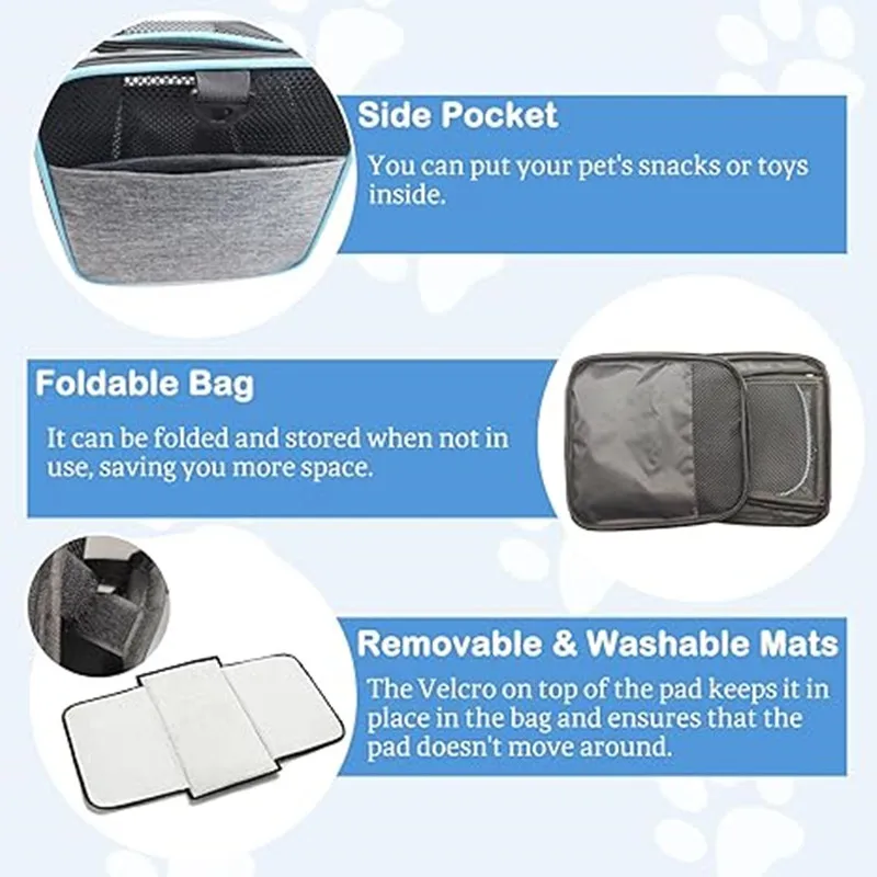 Pet Carrier Backpack Portable Breathable Foldable Light Comfort for Cats Dogs Outdoor Travel Transport Bag for Small Medium Pets - Image 5