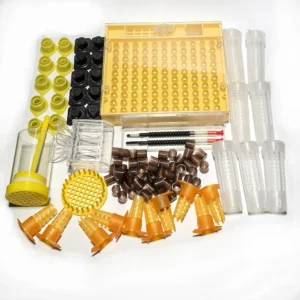Professional Bee Queen Rearing Starter Kit - Includes Plastic Brown Cell Cups, Queen Cages, Room Cups, and Essential Beekeeping