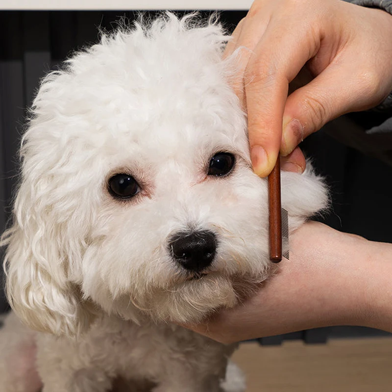 Pet Woodiness Facial Cleaning Comb Removes Tear Stains Eye-poop Comb Dog Hair Repair Scissors Cat Hair Comb Pet Clean Supplies - Image 2