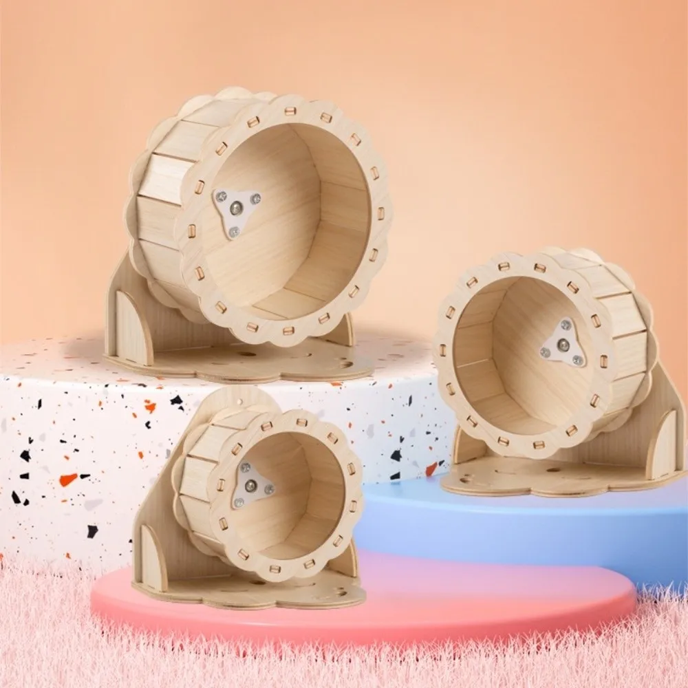 High Quality DIY Wooden Running Wheel Removable Silent Exercise Wheel Exercise for Hamster - Image 3
