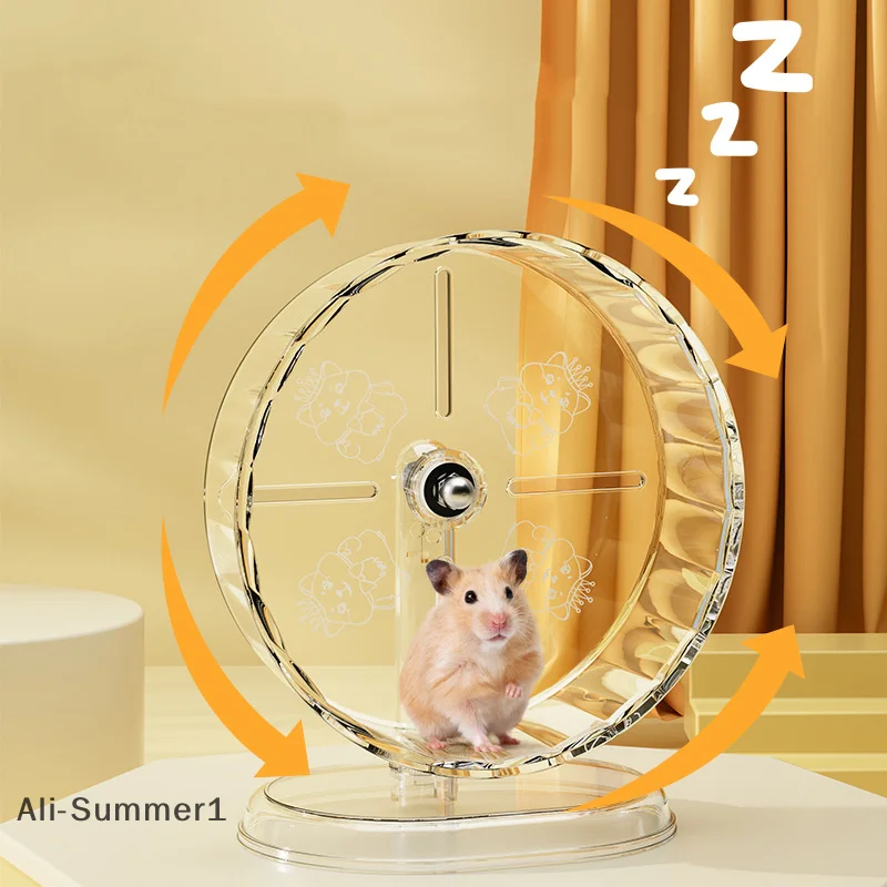 Hamster Cage Wheel Hamster Exercise Wheel Acrylic Transparent Prevent Slip Versatile Easy To Clean With Stand For Hamster Cage - Image 3