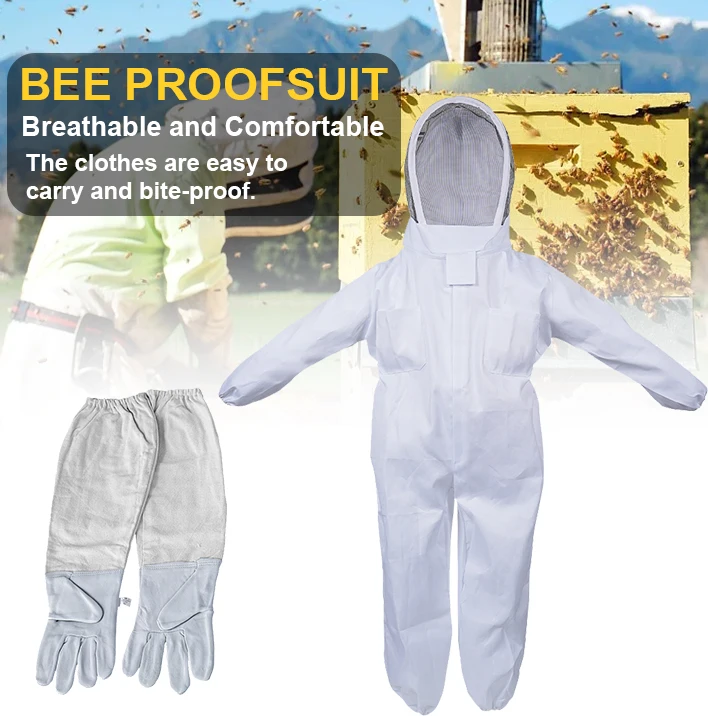 Full Body Beekeeping Clothes Professional Beekeepers Clothes Protection Beekeeping Suit Safty Veil Unisex Children Protective - Image 2