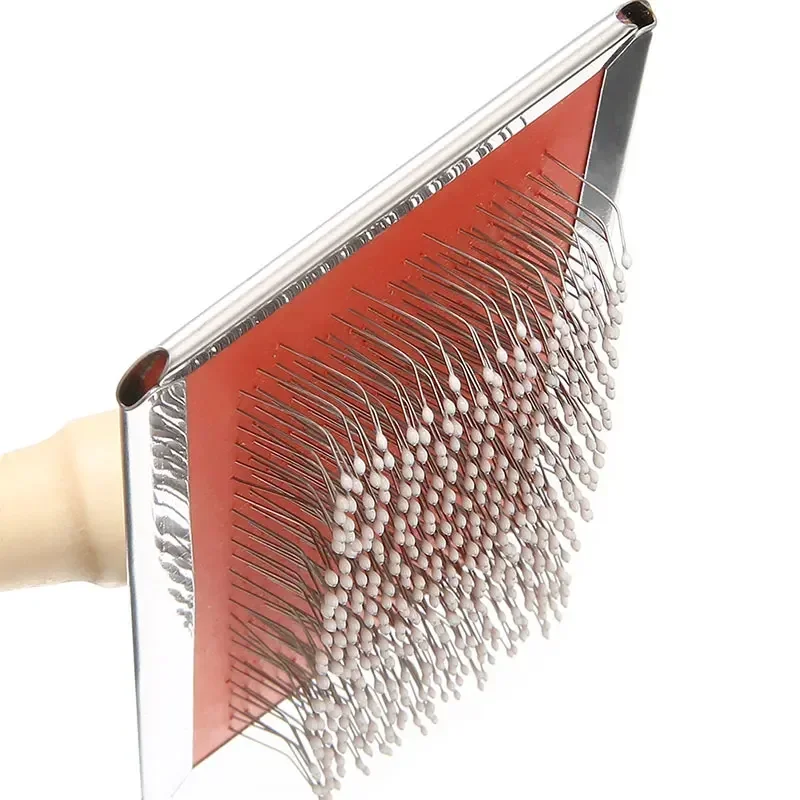 Wool Carding Comb Shedding Tool Pet Cleaning Spinning Needle Grooming Cats Supplies Dogs Hair Wooden Handle Slicker Brush Profes - Image 4