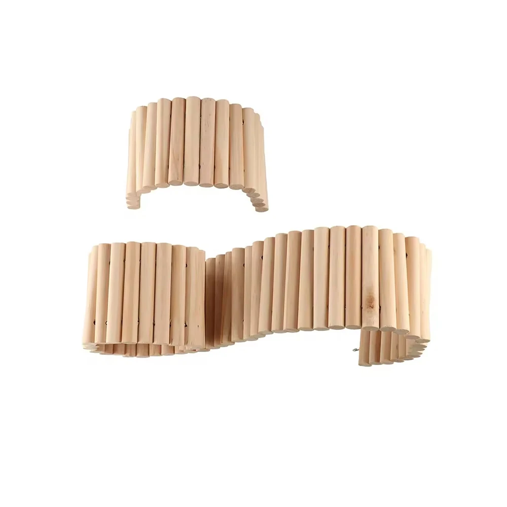 Hamster Habitat Accessories Multiple Size Wooden Bridge Cage Hamster Bendable Fence for Small Animals Climbing - Image 5