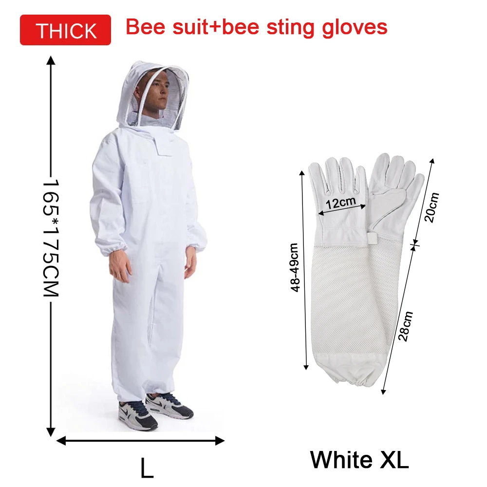 Beekeeping Protective Clothing Professional Full Body Suit Clothes Beekeeper Costume Veil Hood Hat Anti-Bee Gloves Equipment - Image 5