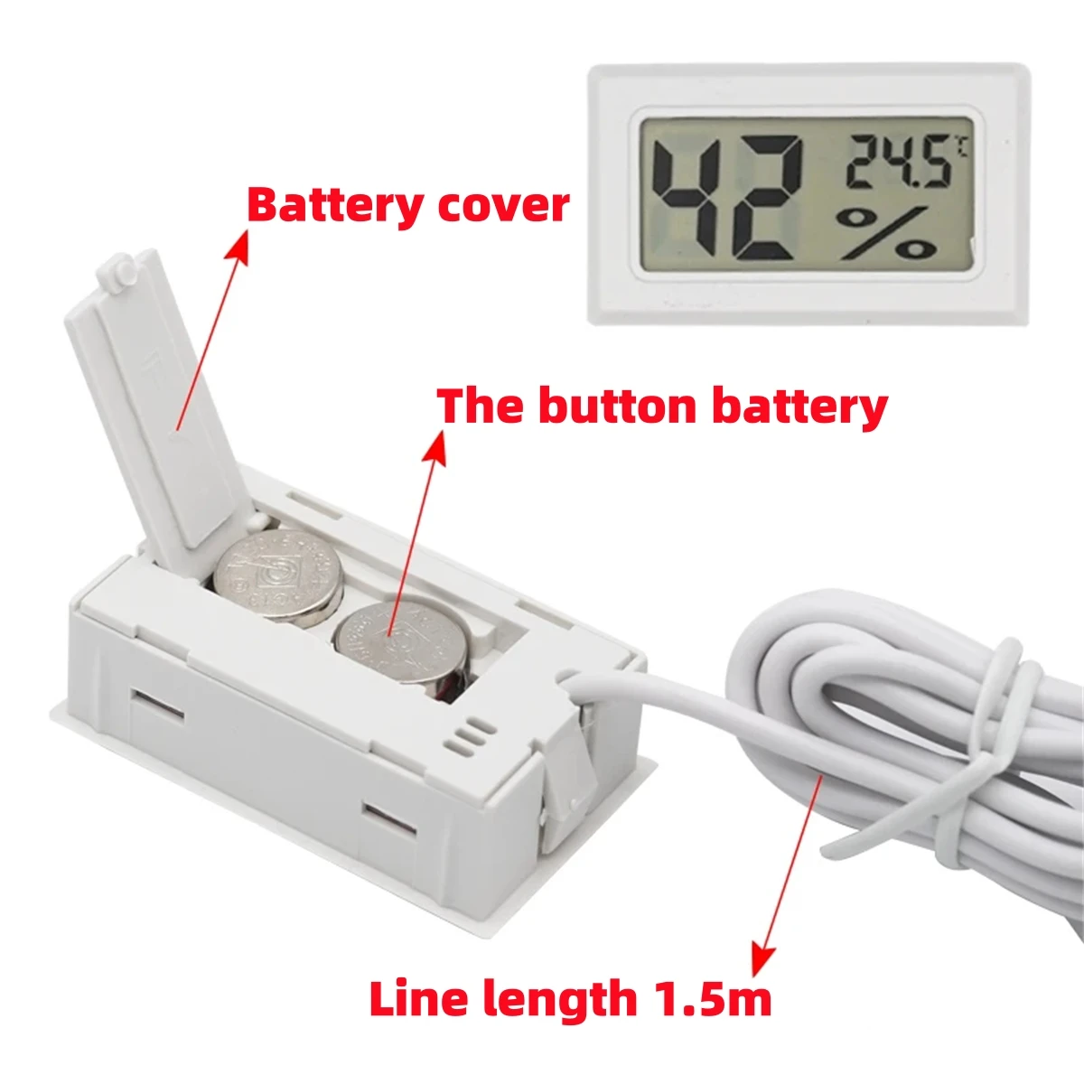 1 set Beekeeping Beehive LCD Digital Display Hygrothermograph Electronic Embedded Temperature & Humidity Meter Gauge Instruments - Image 4