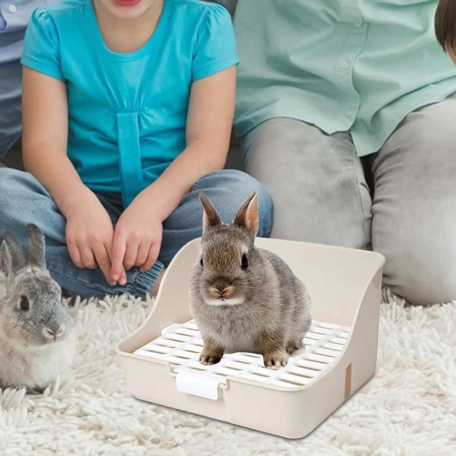 Rabbit Litter Box Detachable Pee Tray Portable Bedpan Pet Toilet for Hamster Small Animals Chinchillas Pet Supplies Bunny - Image 2