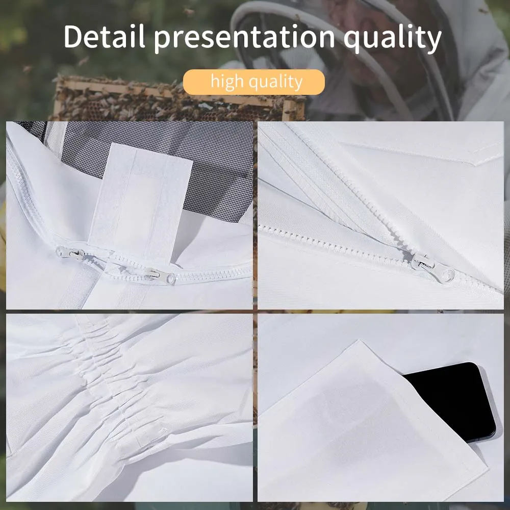 Full Body Beekeeping Clothes Professional Beekeepers Clothes Protection Beekeeping Suit Safty Veil Unisex Children Protective - Image 6