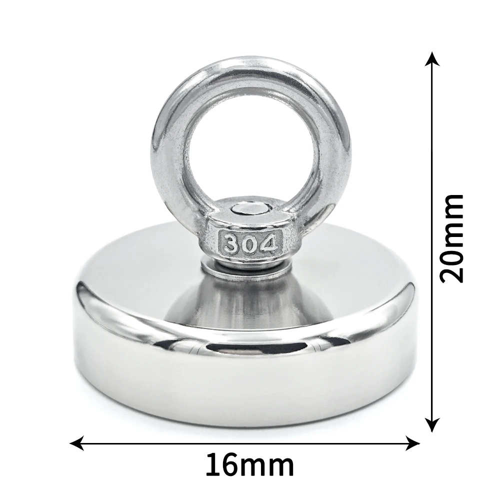 D16~D42mm Super Strong Neodymium Fishing Hook N52 Heavy Duty Rare Earth Neodymium with Countersunk Hole Eyebolt Salvage Magnetic - Image 12