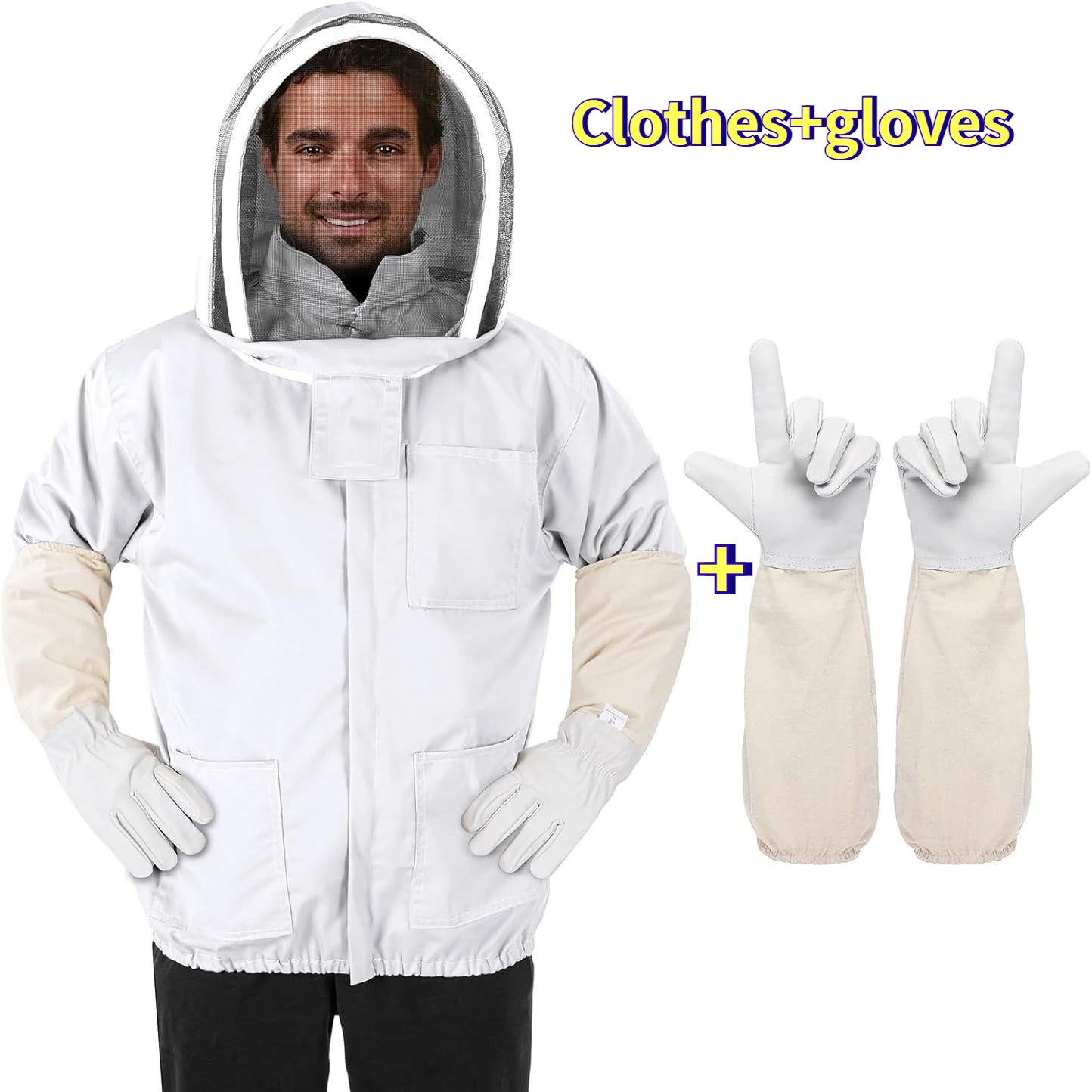 Beekeeping Clothing Veil Hood Gloves Hat Cloth Jacket Protective beekeeping suit Hooded beekeepers bee suit equipment - Image 7