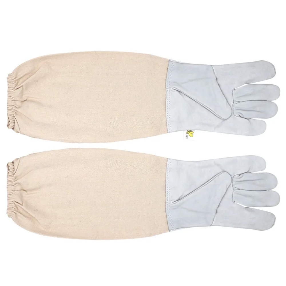 1 Pair Safe Beekeeping Gloves Professional Anti-sting Anti-bee Gloves Canvas Sheepskin Beehive Tools Beekeeping Tools - Image 7
