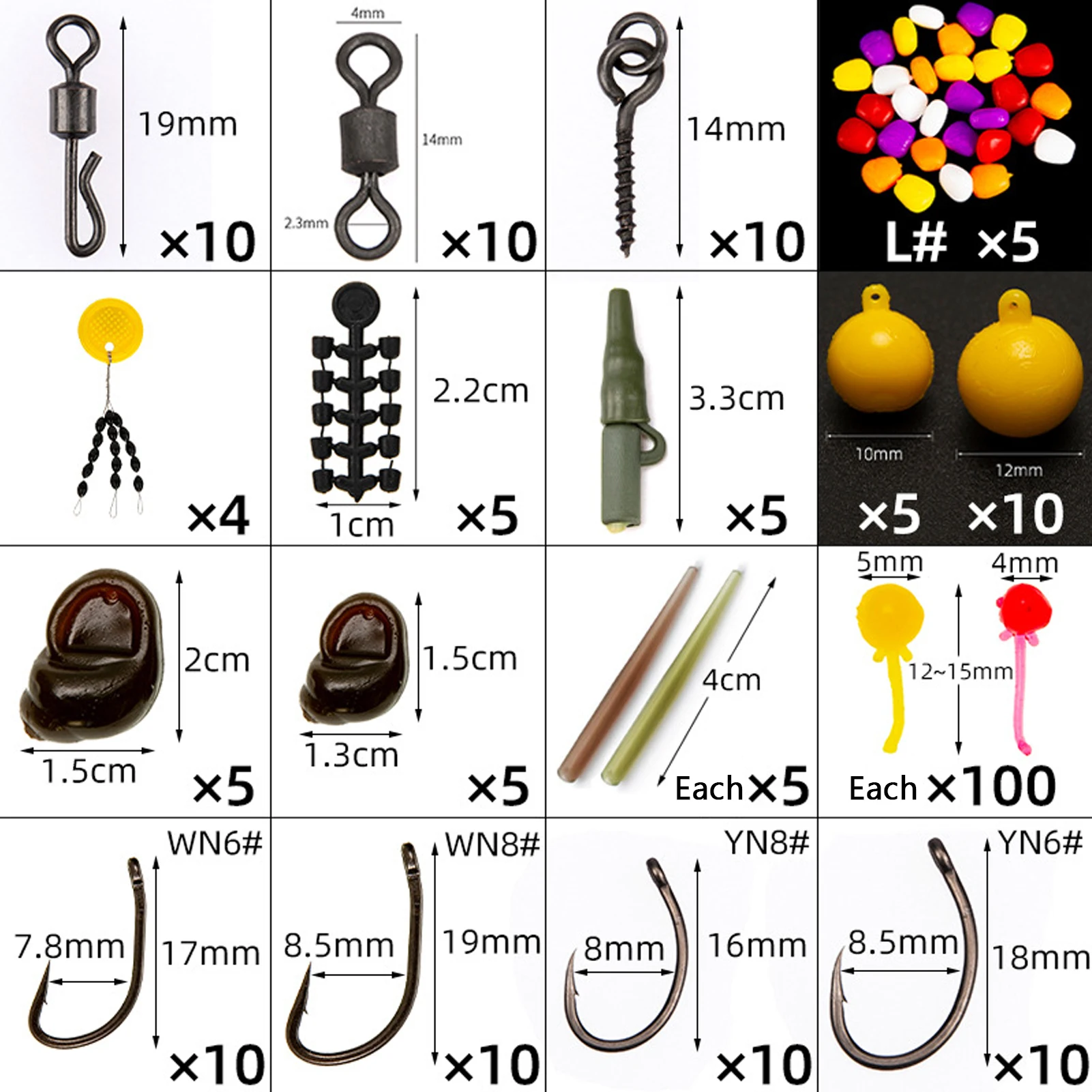 328pcs Carp Fishing Equipment Kit Carp Fishing Tackle Box Include Swivels Bait Float Fishing Needles - Image 6