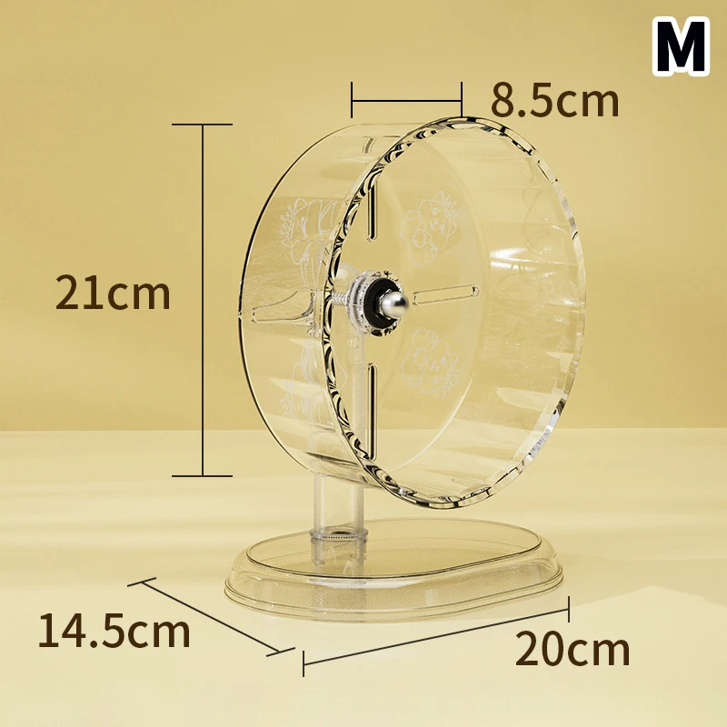 Hamster Cage Wheel Hamster Exercise Wheel Acrylic Transparent Prevent Slip Versatile Easy To Clean With Stand For Hamster Cage - Image 8
