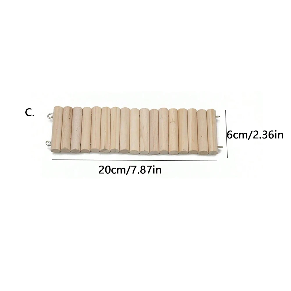 Hamster Habitat Accessories Multiple Size Wooden Bridge Cage Hamster Bendable Fence for Small Animals Climbing - Image 10