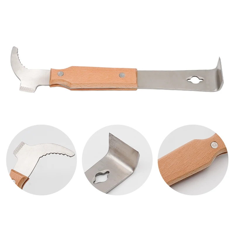 Stainless Steel Bee Hive Hook Scraper Multifunctional Beekeeping Hive Tool Hive Scraper Beekeeping Equipment Frame Cleaning Tool - Image 3