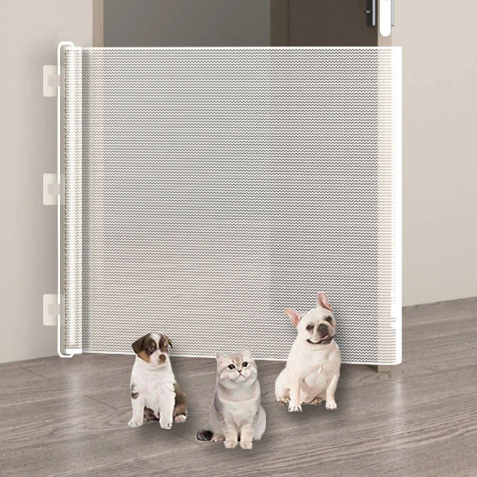 Retractable Dog Gate Prevent Your Dogs Cats from Jumping over for Deck Patio Mesh Baby Gate Mesh Dog Gate for Doorways Stairs - Image 5