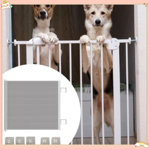 Retractable Dog Gate Prevent Your Dogs Cats from Jumping over for Deck Patio Mesh Baby Gate Mesh Dog Gate for Doorways Stairs