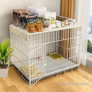 Large Space House For Dogs Pet Supplies Pet Villa Dog Cage With Toilet Tray Puppy House Iron Mesh Dog Cage Indoor Duplex Luxury