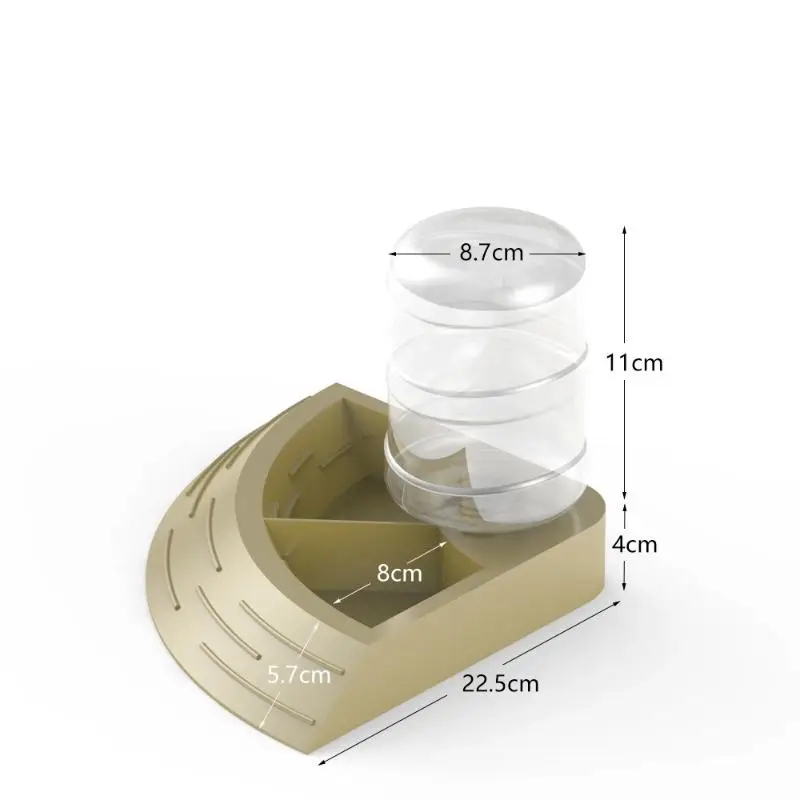 2-In-1 Reptile Corner Feeder with Water Bottle for Pet Lizard, Turtle, Maned Lion and Gecko - Image 11