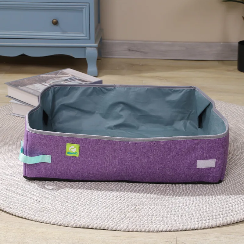 Semi Enclosed Cat Litter Box, Foldable, Portable, Waterproof, Oxford Cloth, Open Cat Toilet Cat Litter Box Pet Supplies & Pet - Image 8