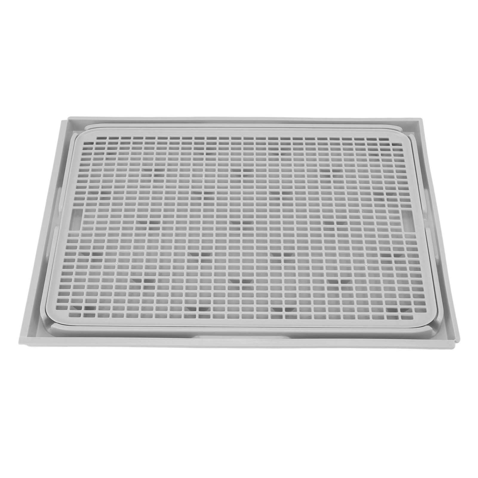 Cat Litter Box Mat 41x28x2cm Spacious Plastic Double Layer Washable Cat Litter Catcher Mat with Anti Slip Bottom Pet Supplies - Image 2