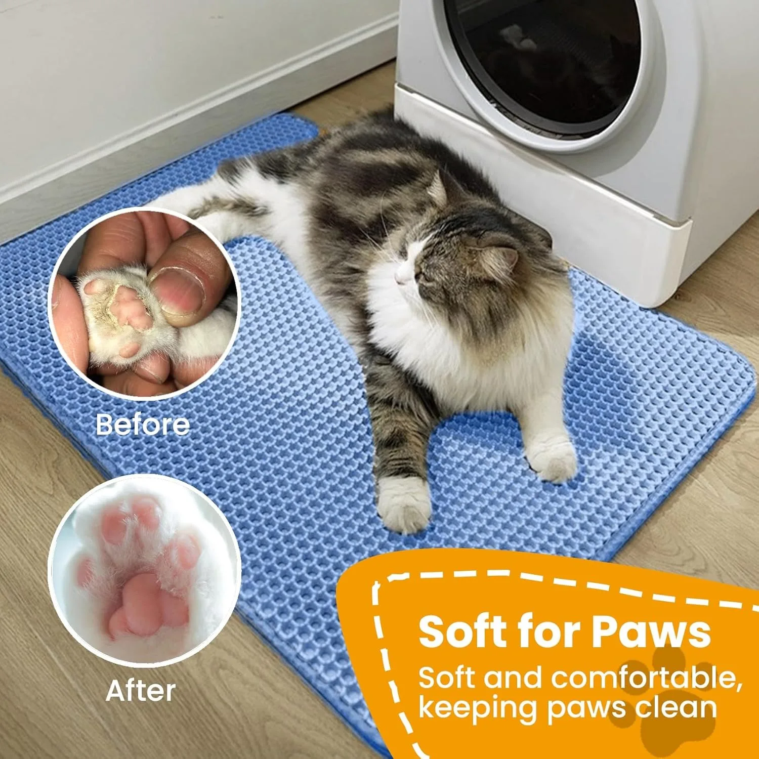 Cat Litter Mat Double Layer Pet Non Slip Big Pet Litter Box Filter MatWear Resistant Waterproof Anti-slip Cat Litter Mat - Image 5