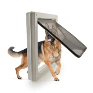 Large Pet Door, Medium to Large Dog Door, High-Quality Abs Dog Door, Border Collie Dog Door, Lockable, Double-Sided Free Entry and Exit Pet Door, Additional Door Panel Lock