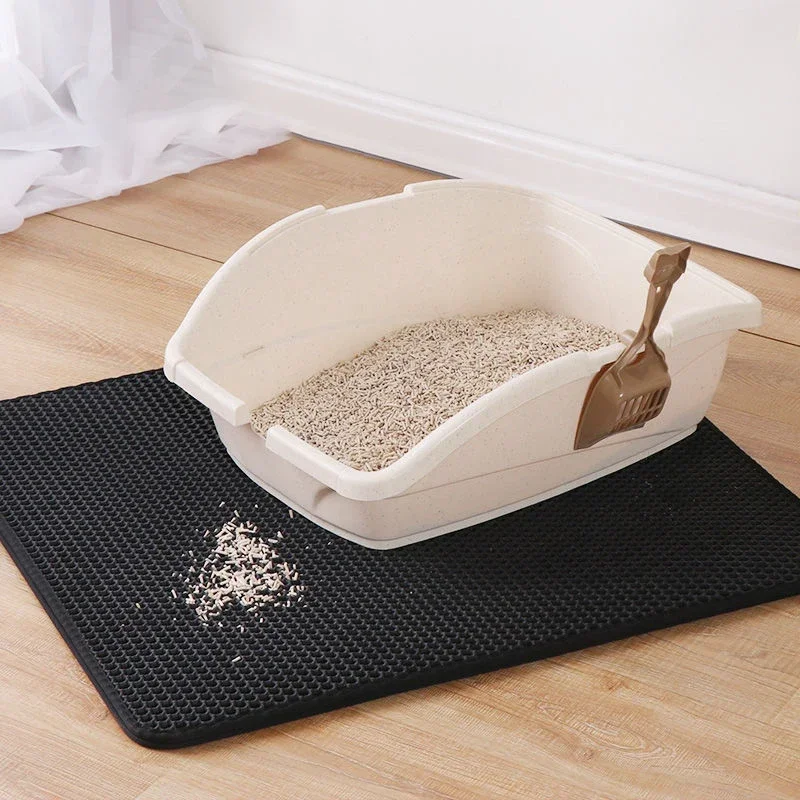 Cat Litter Mat EVA Double Layer Cat Litter Mat Cat Litter Basin Sand Falling Mat Eva Cat Litter Mat Cat Nest Mat Pet Mat - Image 4