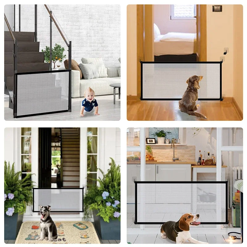 Dog Gate Ingenious Mesh Dog Fence For Indoor and Outdoor Safe Pet Dog gate Safety Enclosure Pet supplies baby safety gate - Image 2
