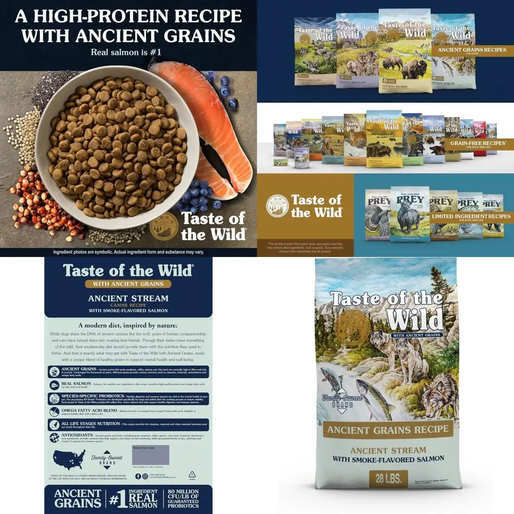 Smoke-Infused Salmon & Ancient Grains Dog Food, 28 lbs