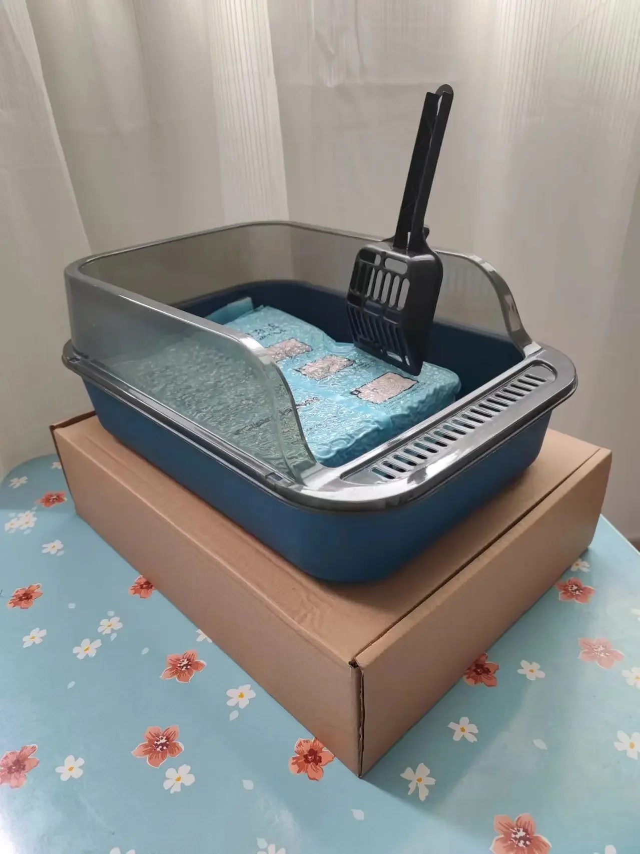 Cat Litter Box Set Large Fence Semi Enclosed Cat Litter Box Thickened Cat Toilet with Cat Litter Scoop Pet Supplies Cat Litter - Image 11