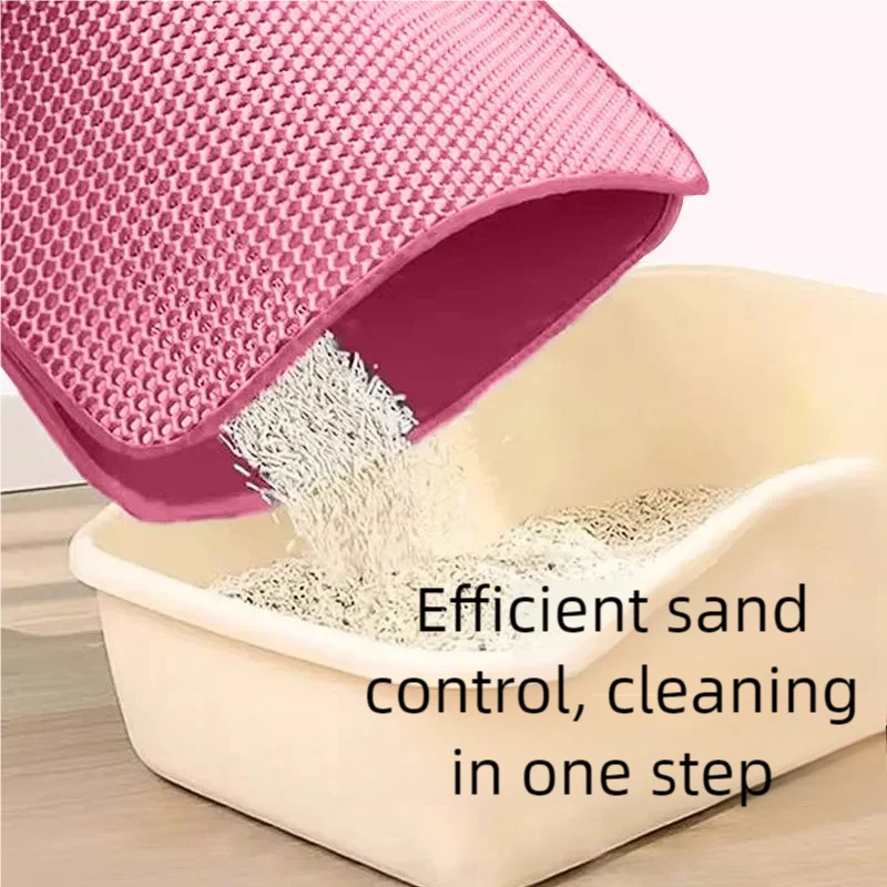 Cat Litter Mat Non Slip Big Pet Litter Box Filter Mat Double Layer Wear Resistant Waterproof Cat Litter Mat Pet Clean Supplies - Image 2