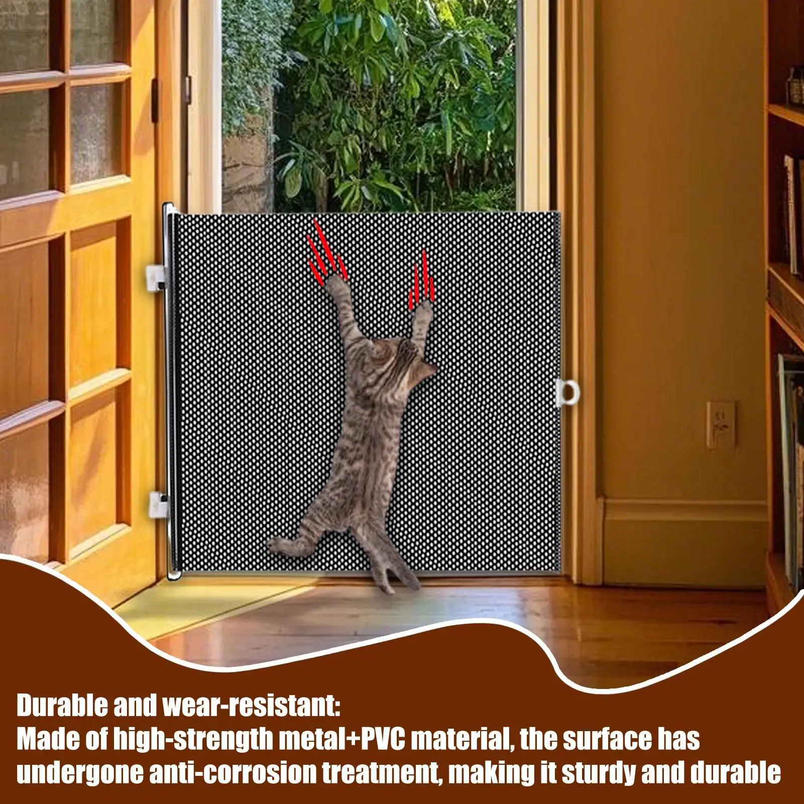Retractable Gates for Dogs Retractable Baby Gates for Stairs 40x125cm Portable Animal Fence Cat Barriers Pet Supplies for Indoor - Image 2