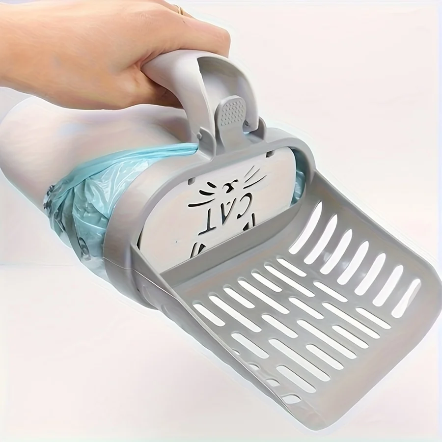 Cat Litter Scoop with Integrated Trash Bag Dispenser, Deep Scoop Screen for Efficient Cleaning - Pet Litter Box Maintenance Tool - Image 6