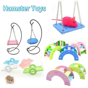 햄스터 Hamster Toys Hamster Sleeping Nest Pet Sport Exercise Toys Wooden Hamsters House Rainbow Bridge Hamster Seesaw Toy Chew Corn