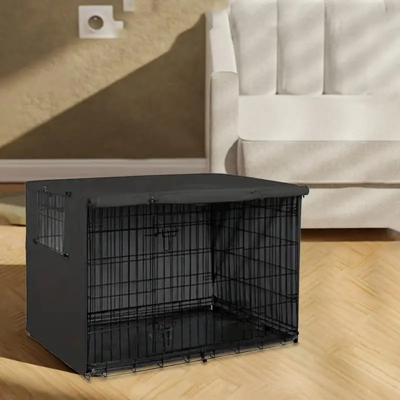 Pet Cage Cover Oxford Dog Kennel Cover Pet Crate Cover Windproof Dog Kennel Cover Waterproof Dog Cat Cage Cover for Crates - Image 5
