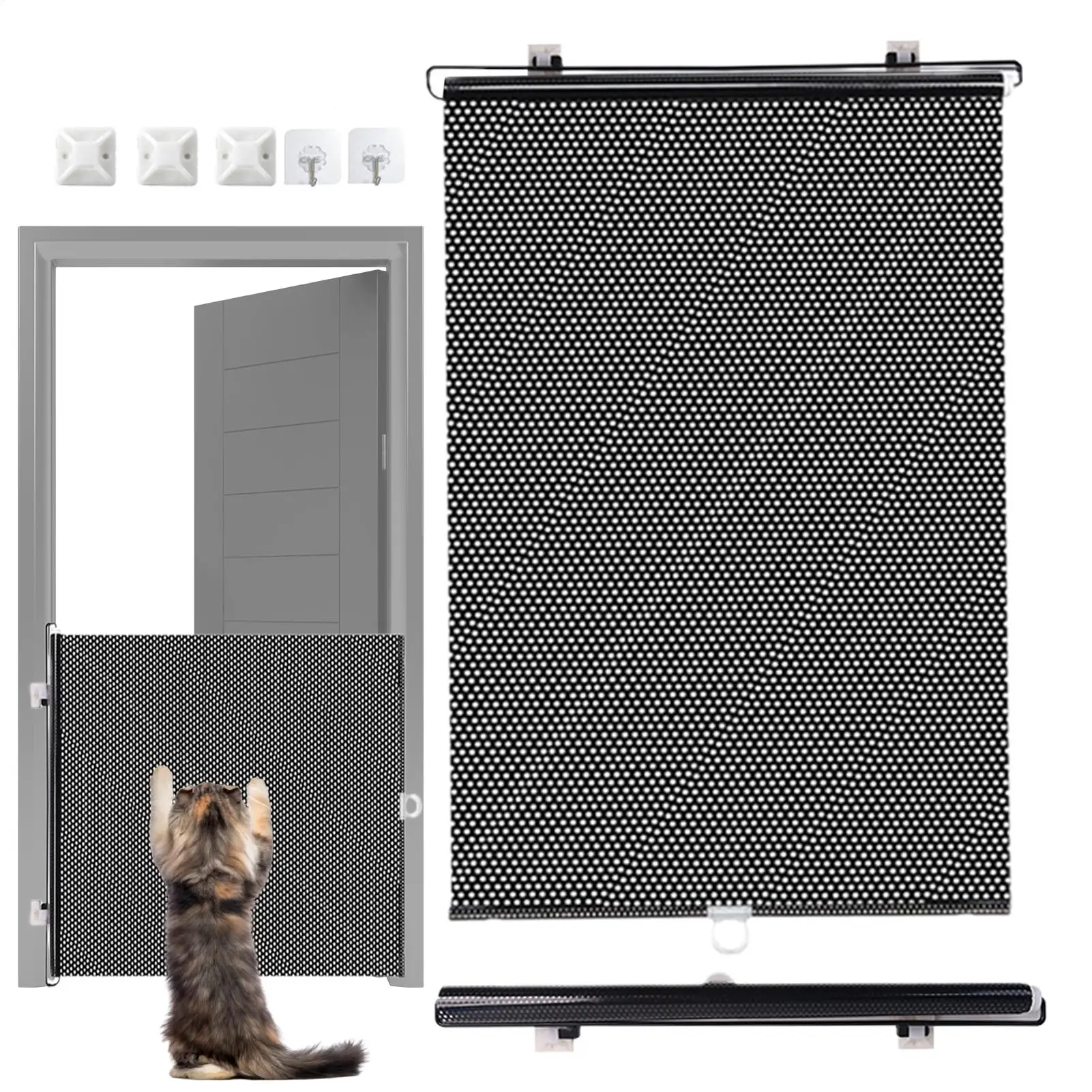 Retractable Pet Gate Dog Gate for Doorways 40x125cm Animal Fence Cat Barriers Pet Supplies Retractable Baby Gates for Stairs