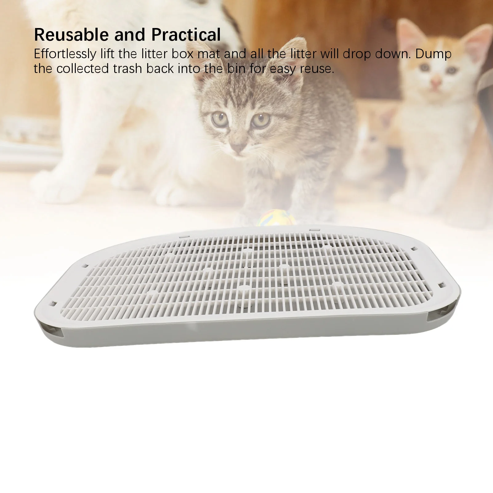 Cat Litter Mat Cat Litter Mat Waterproof Sturdy Anti Slip Leakage Resistant Easy to Clean Cat Litter Trapping Mat for Home - Image 2