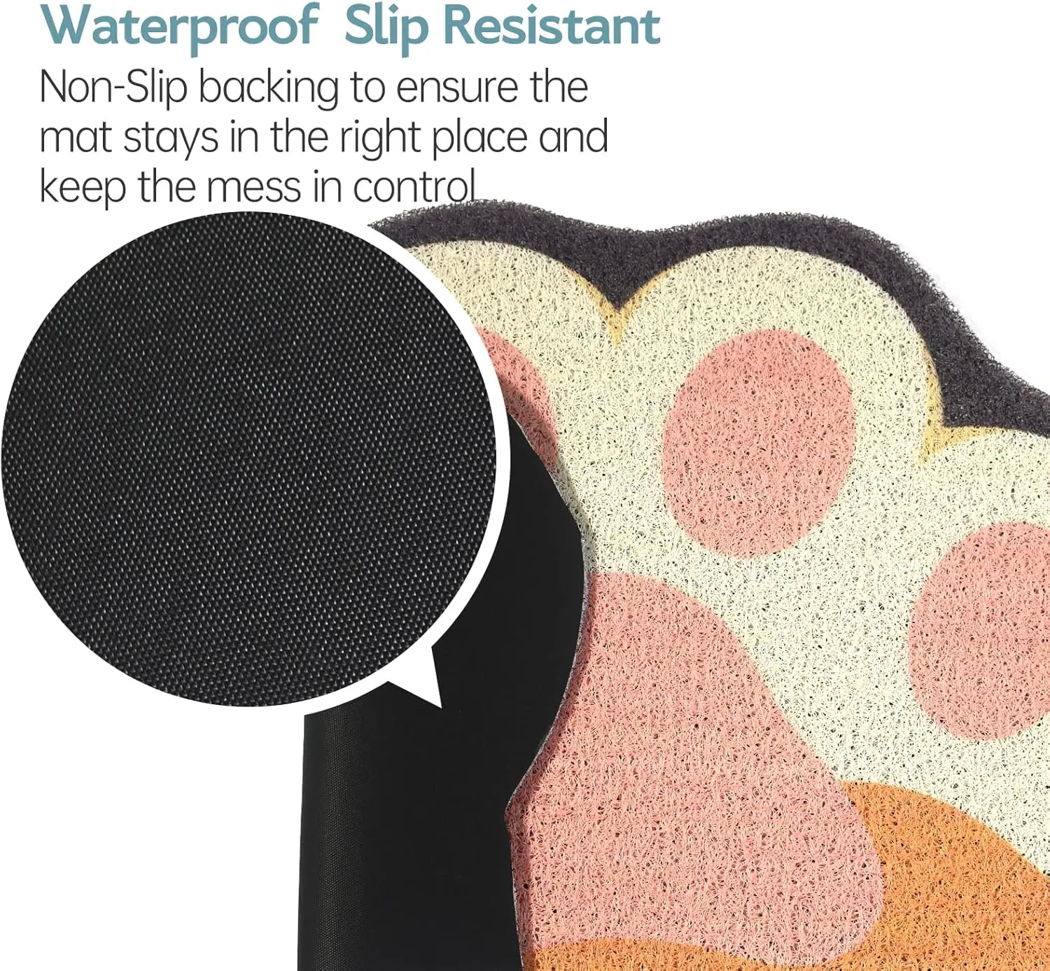 Cute Cat Litter Mat Litter Box Mat Litter Trapping Mat Soft on Kitty Paws Anti Slip Pet Accessories Door Floor mats Bathroom Mat - Image 5