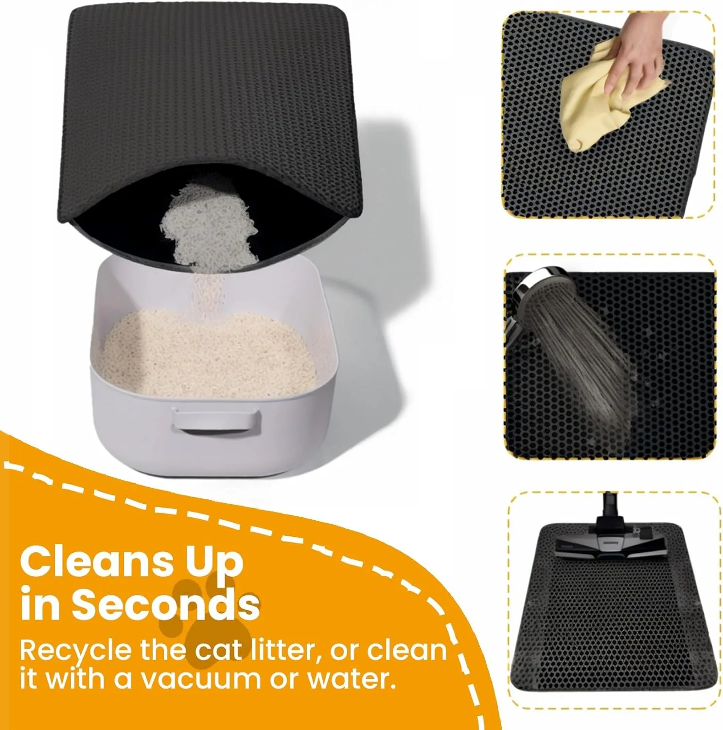 Cat Litter Mat Double Layer Pet Non Slip Big Pet Litter Box Filter MatWear Resistant Waterproof Anti-slip Cat Litter Mat - Image 4