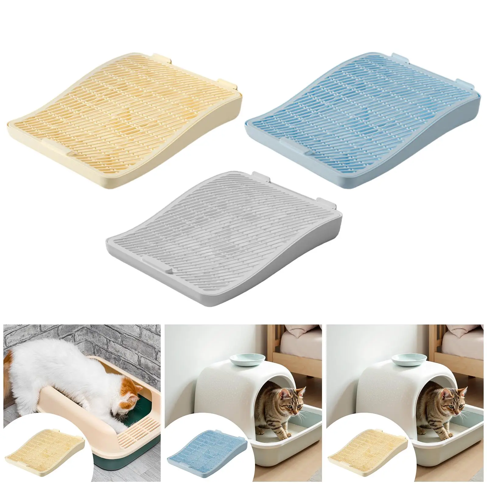 Cat Litter Trapping Mat Easy to Clean Lightweight Sturdy Double Layer Litter Catcher Pad for Pet Supply Kitten - Image 4