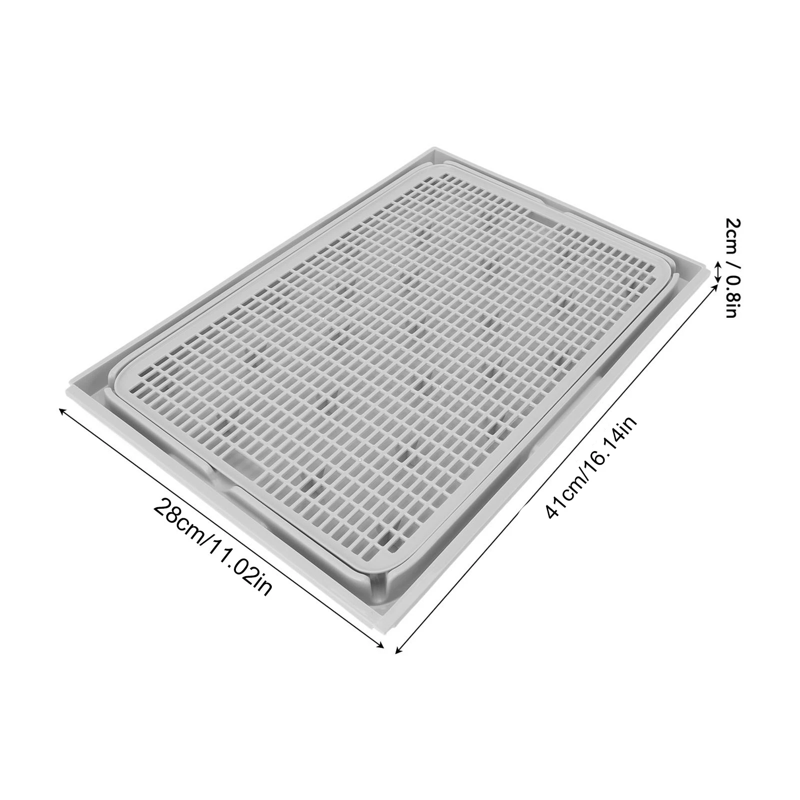 Cat Litter Box Mat 41x28x2cm Spacious Plastic Double Layer Washable Cat Litter Catcher Mat with Anti Slip Bottom Pet Supplies - Image 6