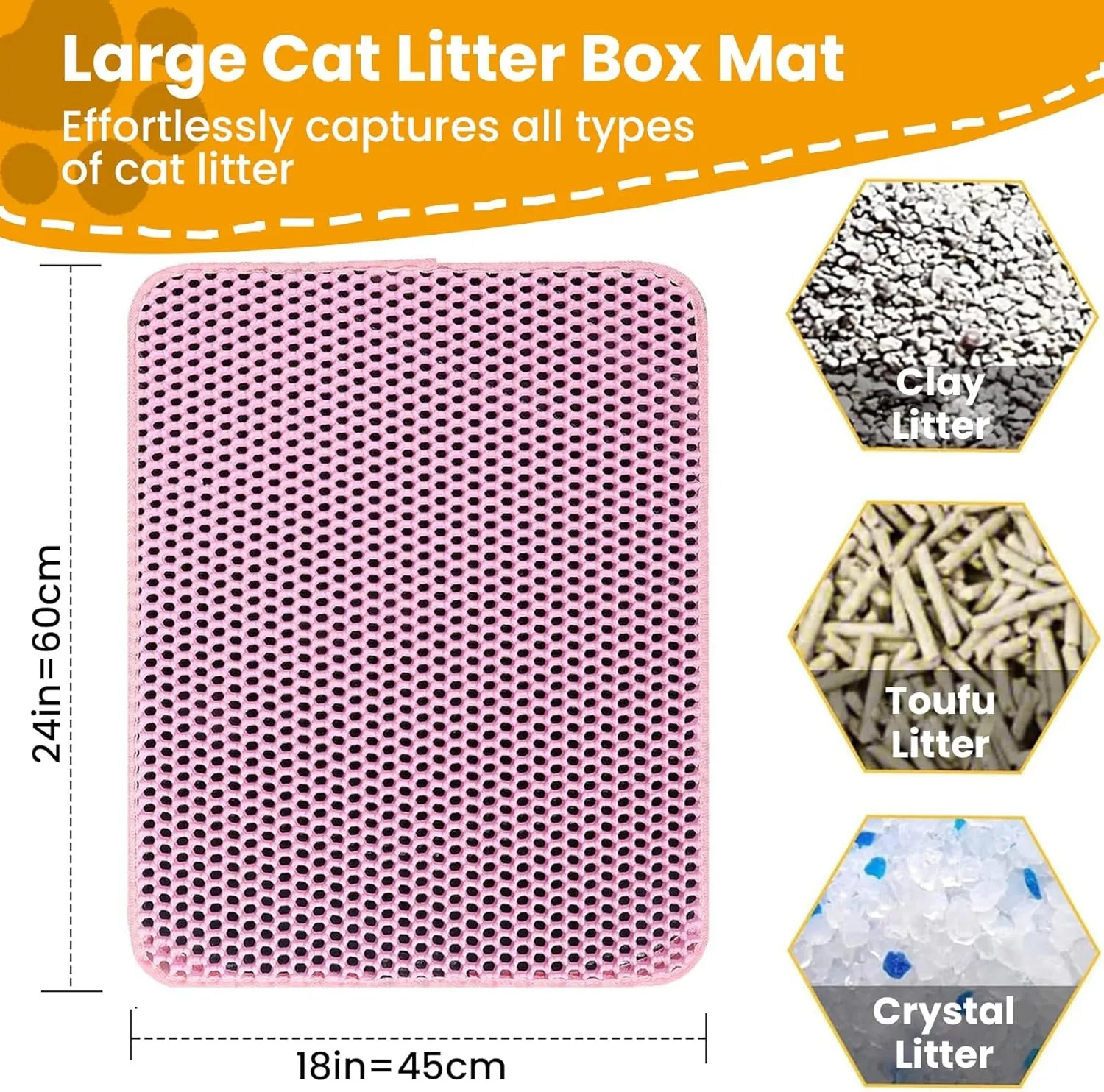 Cat Litter Mat Double Layer Pet Non Slip Big Pet Litter Box Filter MatWear Resistant Waterproof Anti-slip Cat Litter Mat - Image 2