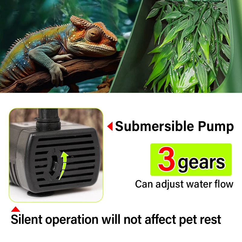 11X27cm Reptile Automatic Water Drinking Filter Drinking Water Fountain Lizard Chameleon Amphibian Terrarium Feeding Drinkers - Image 5