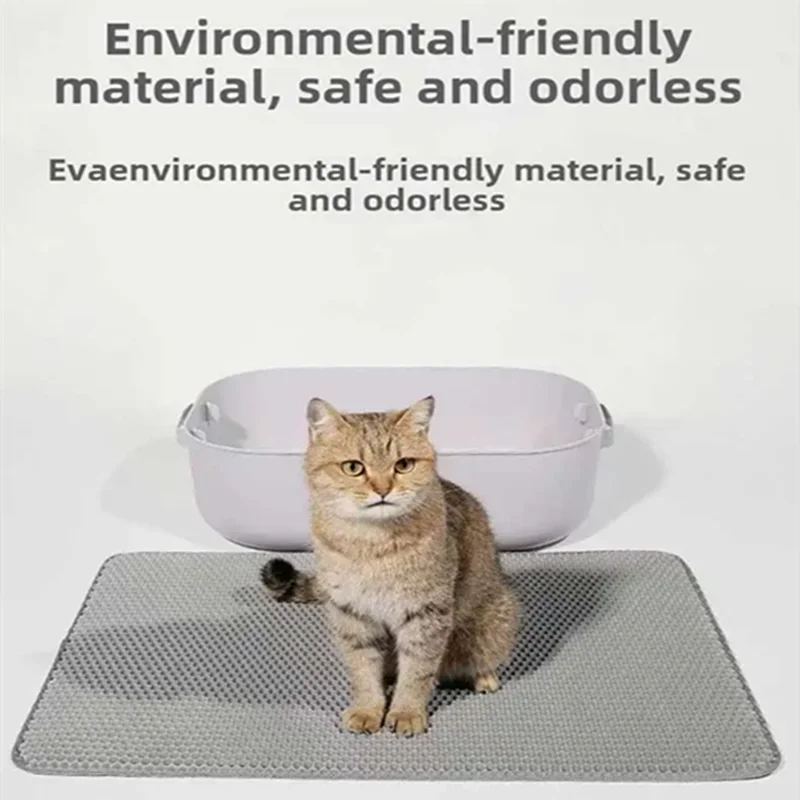 Cat Litter Mat Double Layer Cat Litter Box Waterproof Mat Non-slip Sand Cat Foldable Pad Washable Mat Pet Clean Supplies - Image 5